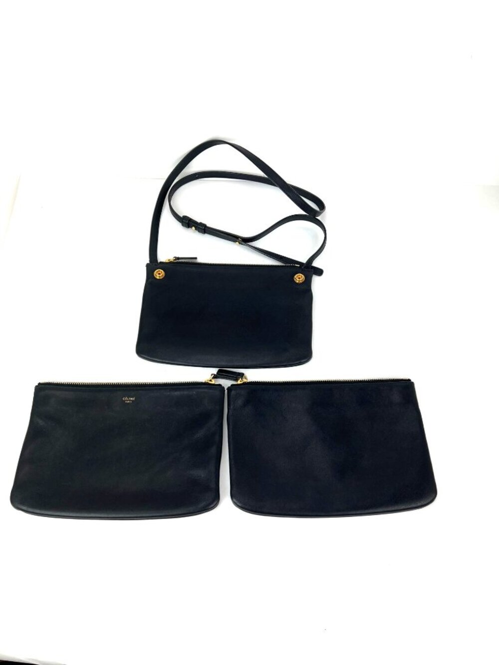 Celine Smooth Lambskin Small Trio Crossbody Black Bag - Picture 5 of 16